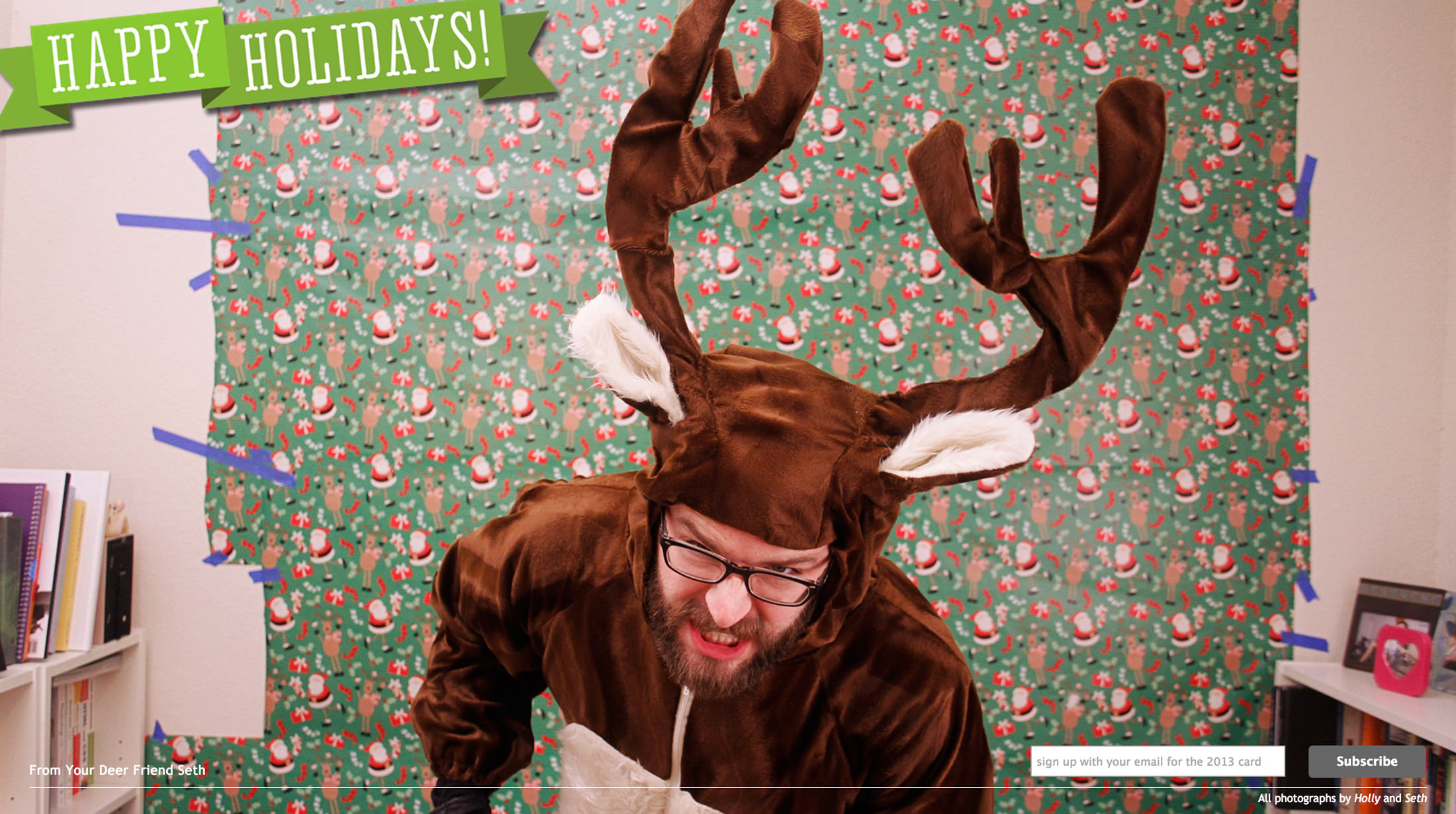 A 2012 Holiday Card website screen capture.