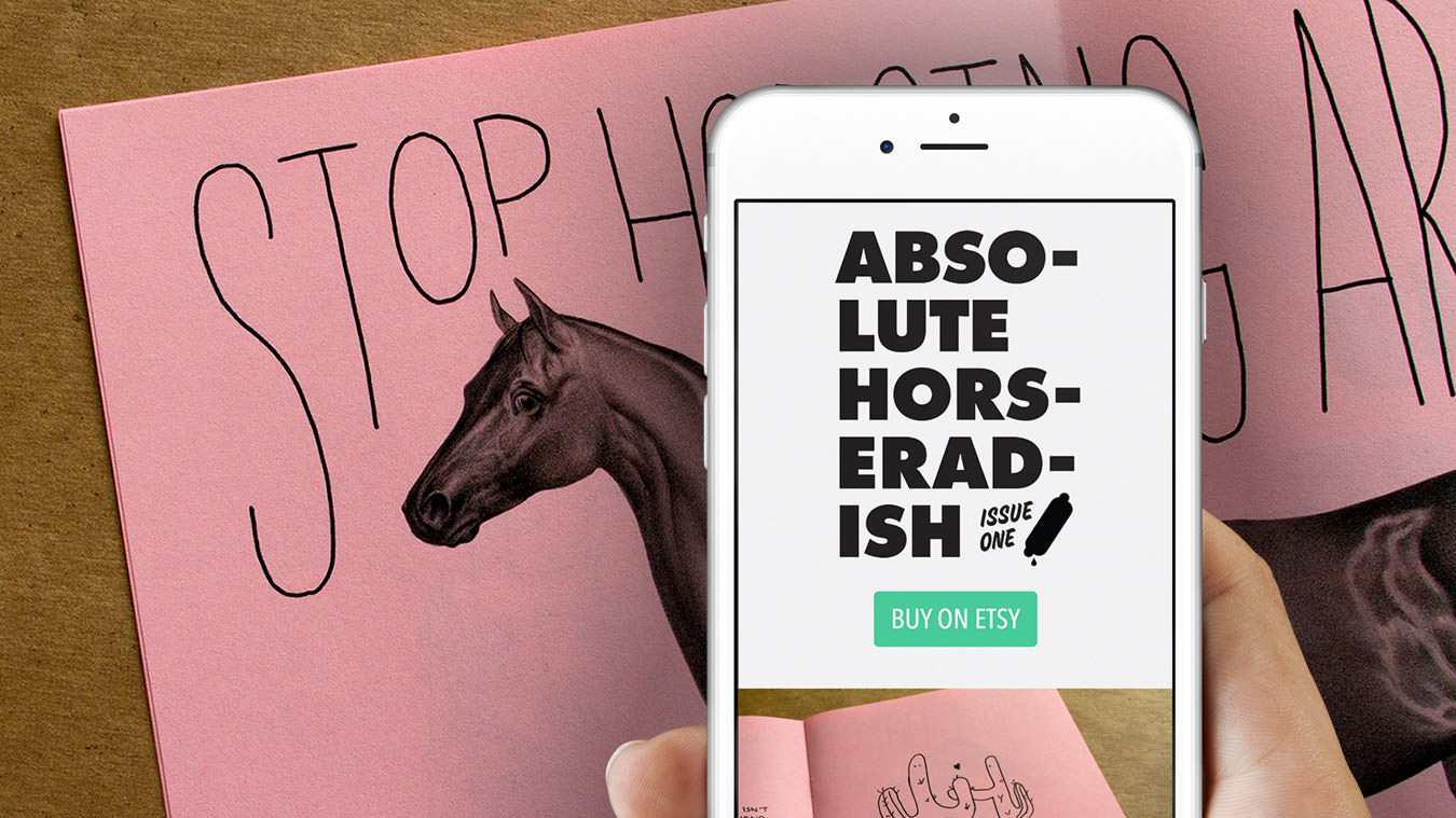 The thumbnail image for the Absolute Horseradish zine and website project.